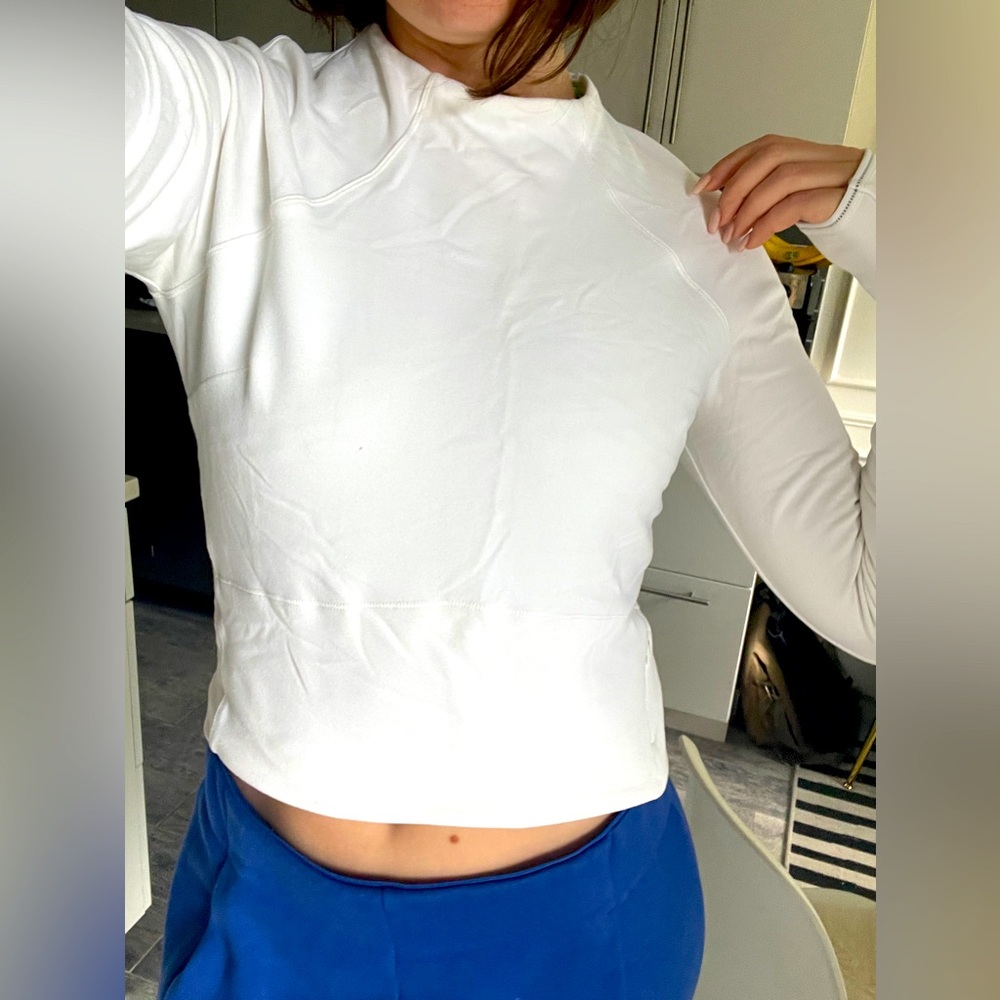 LULULEMON white sports long-sleeve top